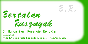 bertalan rusznyak business card