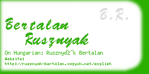 bertalan rusznyak business card